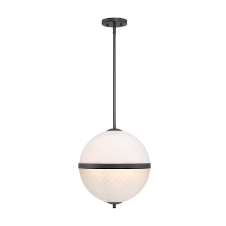 Designers Fountain Dia 60 Watt 3 Light Matte Black Pendant with Etched Opal Glass Shade D301C-14P-MB
